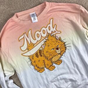 Disney Aristocats Mood Graphic Sweatshirt Womens Medium Peach Ombre Pullover